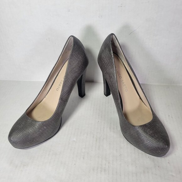 Franco Sarto Cicero Gray Textured Faux Leather High Heels Size 6M - Picture 8 of 8